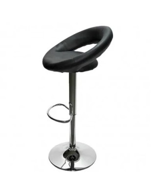 Scaun bar cu spatar ABS 151, rotativ, cadru cromat, inaltime reglabila, suport picioare, 100 kg foto