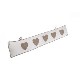 Protectie anti curent ecru cu carouri maro si inimi, 90 x 14 cm
