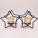 Suport pentru lumanari Hosoncovy, metal, negru, 24 x 12 x 6 cm