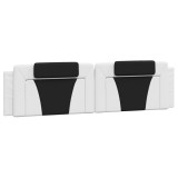 Perna pentru tablie pat, Viana, alb si negru, 200cm, piele artificiala, DKD Home Decor