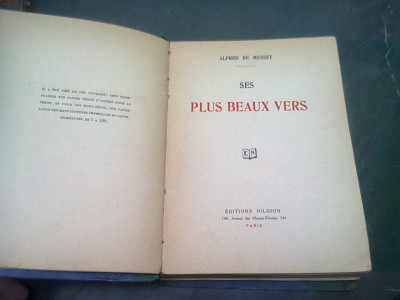 SE PLUS BEAUX VERS - ALFRED DE MUSSET (CELE MAI FRUMOASE POEZII) foto