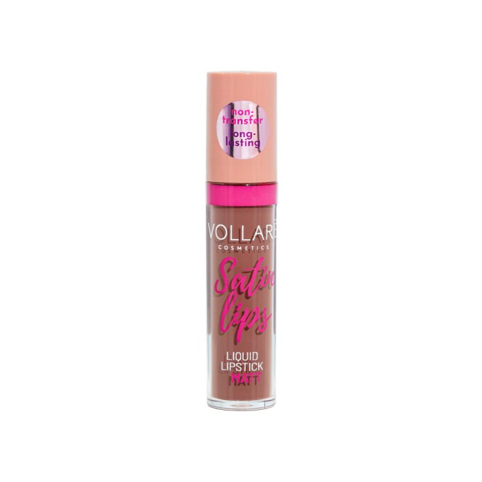 Ruj mat non-transfer SATIN LIPS Vollar&eacute; Cosmetics, 24 Nude, 8 ml