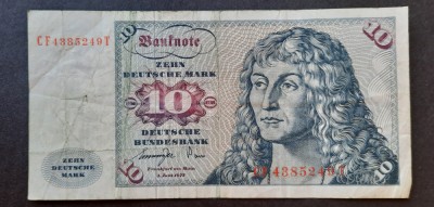 Bancnota 10 DM 1977, RFG - A 3935 foto