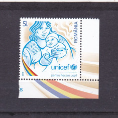 2018 UNICEF DREPTURILE COPILULUI,SERIE ,NEUZAT,MNH,ROMANIA.