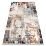DISTIN 0144B covor modern alb / trandafir / pulbere - Abstracția, vintage, franjuri, 140x190 cm