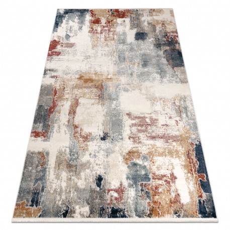 DISTIN 0144B covor modern alb / trandafir / pulbere - Abstracția, vintage, franjuri, 120x170 cm