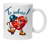 Cana alba personalizata &quot;Te iubesc model 2&quot;, INOVATIX&reg;. 330ml