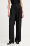 MICHAEL Michael Kors pantaloni culoarea negru, drept, high waist, MT530VRAYJ