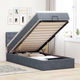 VidaXL Cadru de pat otoman cu saltea Gri &icirc;nchis 100x200cm catifea 3312747
