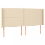 Cumpara ieftin Tablie de pat cu aripioare, crem, 183x16x118/128 cm, textil