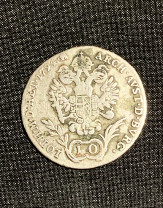 Moneda 10 kreuzer 1794 B Austria argint
