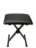 Cumpara ieftin Scaun Pian/Orga Reglabil Pliabil, Negru, Cadru X, Piele Eco, Inaltime Ajustabila 52-57cm, Protectie Podea