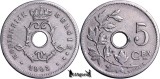 1903, 5 Centimes - Leopold al II-lea - Regatul Belgiei - inscripție olandeză, Europa