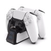 Dock Incarcator Dual USB-C Controller PS5, Stand Manete, Display LED, Negru/Alb