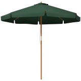 Outsunny Umbrelă de Grădină cu Corzi, Deschidere Reglabilă și Orificii de Ventilație, &Oslash;325x250 cm, Verde | Aosom Romania