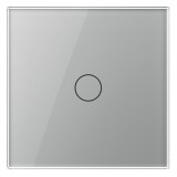Intrerupator cap scara cu indicator luminos Livolo VL-FC1S-2G-2I, touch, incastrat, modular - 2, gri