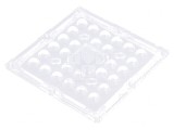 Lentilă LED pătrată plexiglass transparentă 9,5mm
