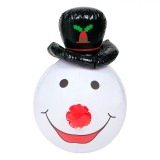 Figurina Gonflabilă de Crăciun, Om de Zăpadă, Lumină Interioară Colorată, Plastic, Alb, Diametru 36 cm, &Icirc;nălțime 51 cm, Oem
