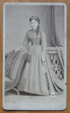 Foto Franz Duschek pe carton, secol 19, doamna din inalta societate