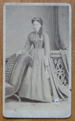 Foto Franz Duschek pe carton, secol 19, doamna din inalta societate foto