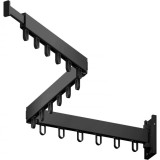 Cumpara ieftin Suport pliabil extensibil perete pentru uscare haine, 114 cm, 18 carlige rotative, aluminiu, negru