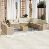 vidaXL Set canapele de grădină cu perne, 12 piese, bej, poliratan 3226135