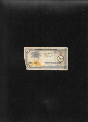 Rar! Biafra 5 shillings 1967 seria9191843 uzata foto