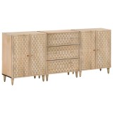 Dulapuri laterale, 3 buc., 60x33x75 cm, lemn masiv de mango