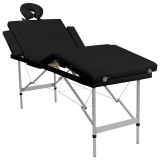Cumpara ieftin Masa de masaj pliabila, 4 zone, negru, cadru din aluminiu