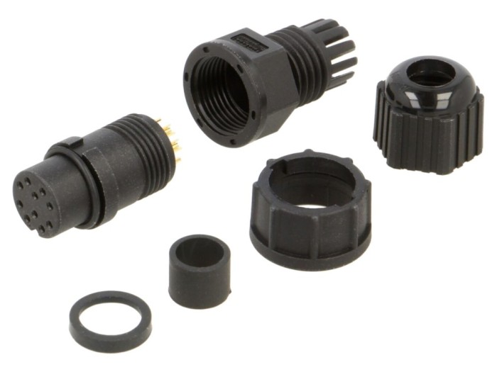 Conector circular mamă IP67, 10 pini