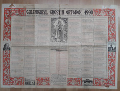 Calendar vechi Crestin Ortodox 1990 foto