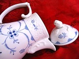 CEAINIC CAFETIERA PORTELAN CU COBALT SCHUMANN BAVARIA CAPAC CU TRANDAFIR
