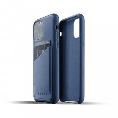 Husa de protectie Mujjo tip portofel pentru iPhone 11 Pro, Piele, Monaco Blue foto