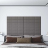 Cumpara ieftin Panouri de perete 12 buc. gri deschis 30x15 cm textil 0,54 m&sup2;