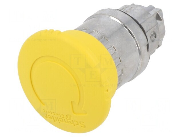 Comutator apăsare 22mm galbenă 2 poziții