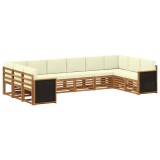 vidaXL Set canapea sectională cu pernă 7 pcs Natural și Crem 3384881