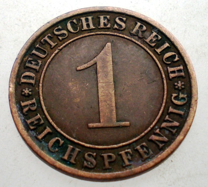 B.188 GERMANIA WEIMAR 1 REICHSPFENNIG 1933 A
