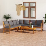 vidaXL Set mobilier grădină cu perne, 6 piese, lemn masiv acacia 3057781