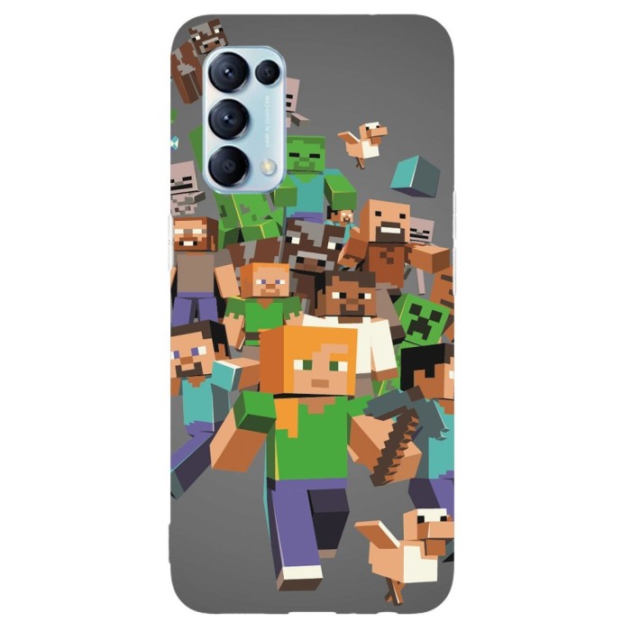 Husa compatibila cu Oppo Find X3 Lite model Minecraft Characters, Silicon, TPU, Viceversa