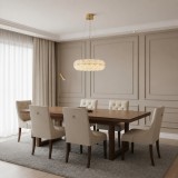 Lustra Cristal MAYON Magno, 60x60cm, 3000K/4000K/6000K, 160W, Metal si Acrilic, Auriu