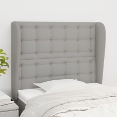 vidaXL Tăblie de pat cu aripioare gri deschis 83x23x118/128 cm textil 3118364