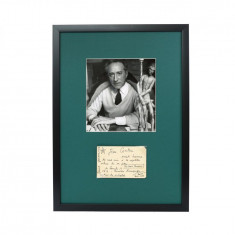 Jean Cocteau, invitație la piesa „La voix humaine”, 1930 + fotografie de presă