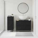 Cumpara ieftin Set de dulapuri pentru baie, 2 piese HAARLEM Negru