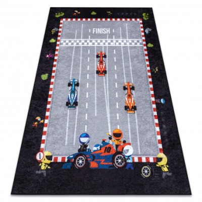JUNIOR 52108.801 covor lavabil Cursa, formula 1 pentru copii anti-alunecare - gri, 200x290 cm foto