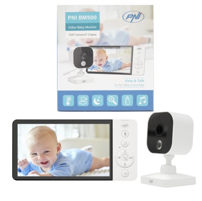 Aproape nou: Video Baby Monitor PNI BM500 ecran 5 inch wireless 2.4 GHz, senzor tem foto