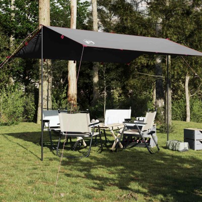 Prelată de camping, gri și portocaliu, 360x294 cm, impermeabilă foto