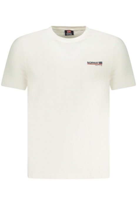 Norway Tricou barbati din bumbac cu logo text , regular fit, alb, M