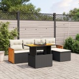 Cumpara ieftin Gossi set mobilier de gradina cu perne, 6 piese, negru, poliratan