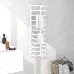 vidaXL Suport de prosoape, alb, 24x12x96 cm, oțel 336126