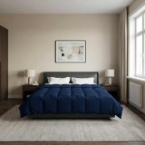 vidaXL Duvet de iarnă Patos Albastru &icirc;nchis 220 x 260 cm Microfibră 42026143